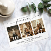 Moderne script | Zwart-wit 3 foto-collage Save The Date