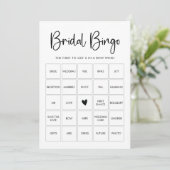 Moderne Script Zwart-Wit Bingo Speelkaart Kaart (Staand voorkant)