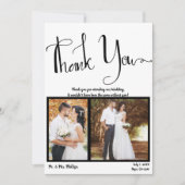 Moderne Script Zwart Wit Foto Afbeelding Bedankt Kaart (Voorkant)