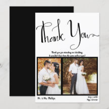 Moderne script zwart-wit foto afbeelding bedankt