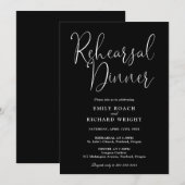 Moderne Script Zwart-Wit Oefenavond Diners Kaart (Voorkant / Achterkant)