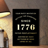 Moderne scriptaanbieding op zaterdag (zwart en gou folie uitnodiging