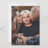 Moderne scriptbelettering 2 foto nieuwe jaren feestdagenkaart (Voorkant)