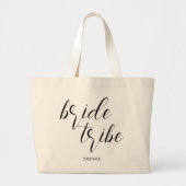 Moderne scriptbride Tribe Bridesmaid Naam Grote Tote Bag (Voorkant)