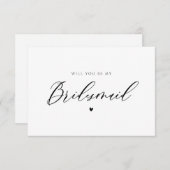 moderne scriptbridesmaid-voorstelkaart kaart (Voorkant / Achterkant)