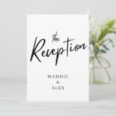 moderne scriptbruiloft-uitnodiging save the date (Staand voorkant)