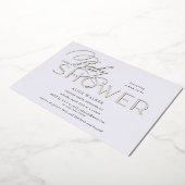 moderne scriptelegant baby shower folie-uitnodigin folie uitnodiging (Gedraaid)