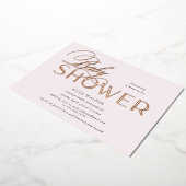 moderne scriptelegant baby shower folie-uitnodigin folie uitnodiging (Gedraaid)