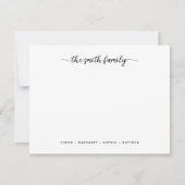 Moderne scriptfamilie-briefpapier notitiekaartje (Voorkant)