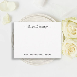 Moderne scriptfamilie-briefpapier notitiekaartje