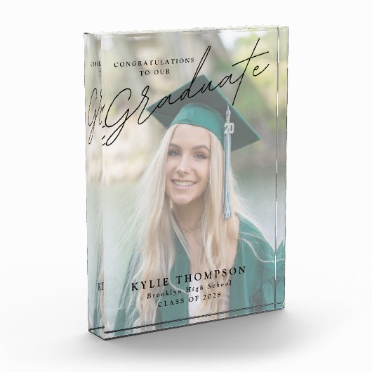 Moderne scriptfoto-Afstuderen Cadeaus Fotoblokken (Links)