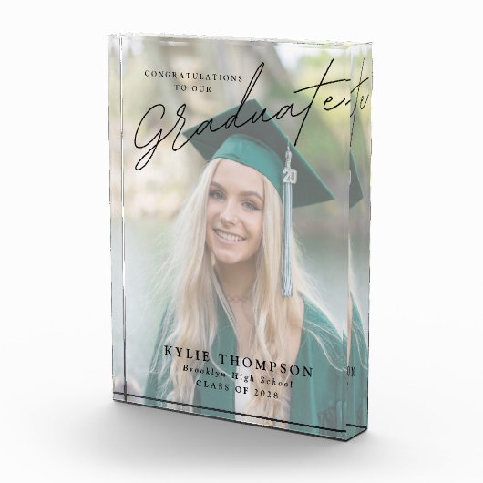 Moderne scriptfoto-Afstuderen Cadeaus Fotoblokken (Rechts)