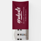 Moderne scriptfoto, bogundy elegant afstuderen spandoek (Verticaal)