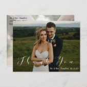 Moderne scriptfoto Dank u Briefkaart (Voorkant / Achterkant)