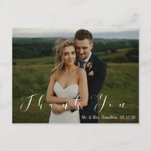 Moderne scriptfoto Dank u Briefkaart