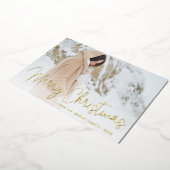 Moderne scriptfoto Elegante Kerst Folie Feestdagenkaart (Gedraaid)