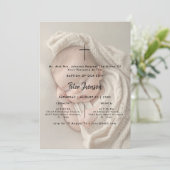 Moderne scriptfoto overlay genderneutraal doopsel kaart (Staand voorkant)