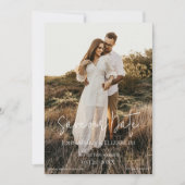 Moderne scriptfoto save the date (Voorkant)