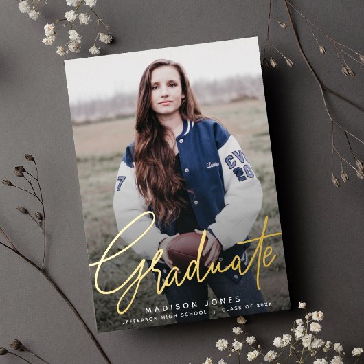 Moderne scriptfotograaf folie uitnodiging