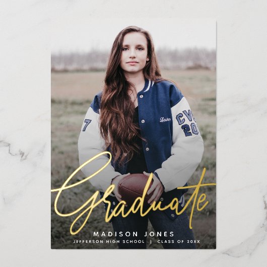 Moderne scriptfotograaf folie uitnodiging (Voorkant)