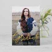 Moderne scriptfotograaf folie uitnodiging (Staand Voorkant)