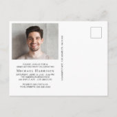 Moderne scriptfotograaf uitnodiging briefkaart (Achterkant)