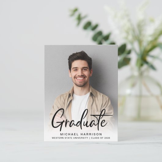 Moderne scriptfotograaf uitnodiging briefkaart (Staand voorkant)