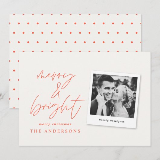 Moderne scriptfoto's voor vrolijk kerstfeest (Voorkant / Achterkant)