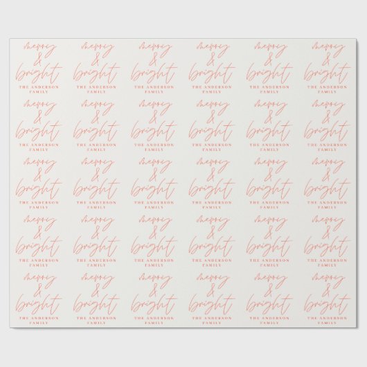 Moderne scriptfoto's, vrolijk rood kerstfeest cadeaupapier (Vlak)