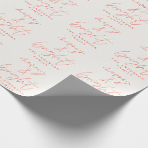 Moderne scriptfoto's, vrolijk rood kerstfeest cadeaupapier