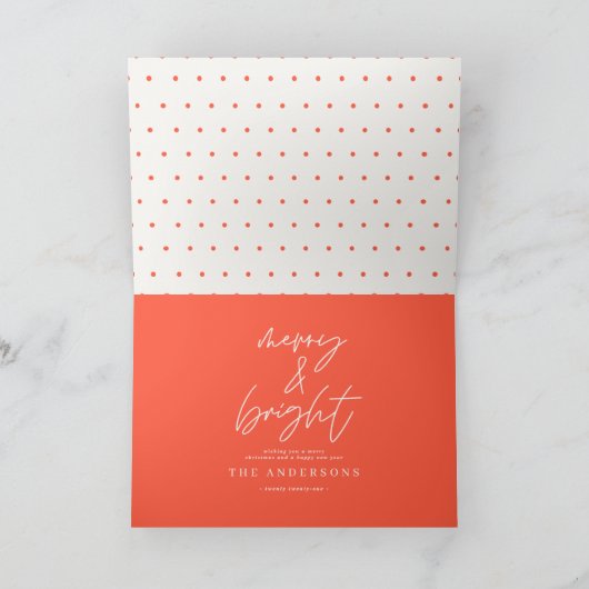 Moderne scriptfoto's, vrolijk rood kerstfeest notitiekaartje (Binnen)