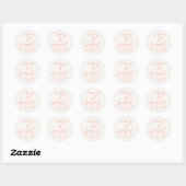 Moderne scriptfoto's, vrolijk rood kerstfeest ronde sticker (Vel)