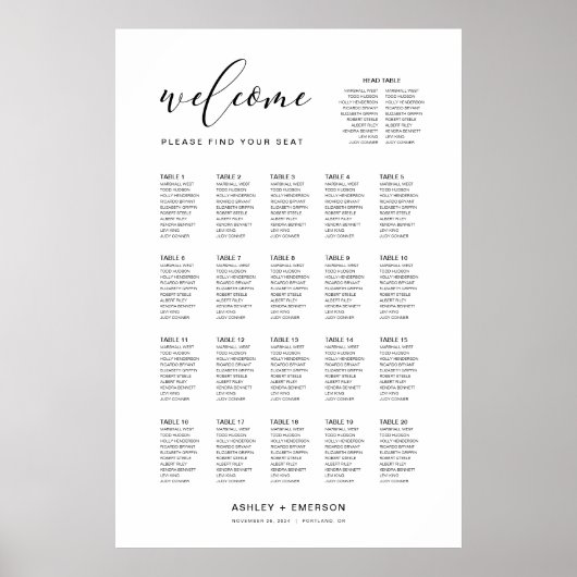 Moderne scriptgaas met hoofdtabel poster (Voorkant)