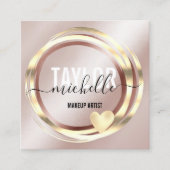 moderne scriptgirale trendy glitter goudbus vierkante visitekaartje (Voorkant)