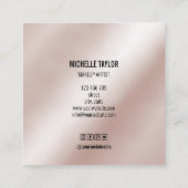 moderne scriptgirale trendy glitter goudbus vierkante visitekaartje (Achterkant)