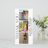 moderne scriptie afstuderen 3 fotohokje 2025 bedankkaart (Staand voorkant)