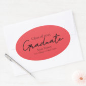 Moderne scriptie afstuderen ovale sticker (Envelop)