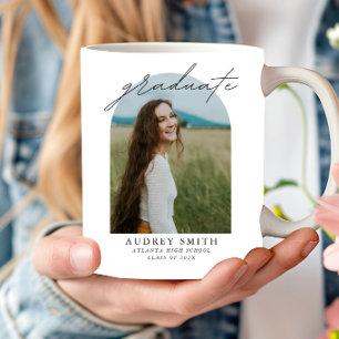 Moderne Scriptie Boho Boog Foto Afstudeercadeaus Koffiemok