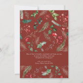 Moderne Scriptie Burgundy Rode Winterloof Foto Feestdagenkaart (Achterkant)