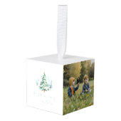 Moderne Scriptie Dennenboom Familie Kerstmis Decoratie (Voorkant hoekig)