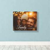 Moderne Scriptie Familie Aangepaste Foto Naam Canvas Afdruk (Insitu (Houten vloer))