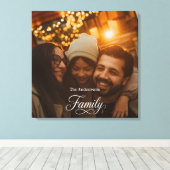 Moderne Scriptie Familie Aangepaste Foto Naam Canvas Afdruk (Insitu (Houten vloer))