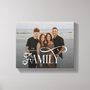 Moderne Scriptie Familie Aangepaste Foto Naam Canvas Afdruk
