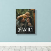Moderne Scriptie Familie Aangepaste Foto Naam Canvas Afdruk (Insitu (Houten vloer))
