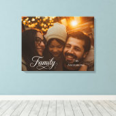 Moderne Scriptie Familie Aangepaste Foto Naam Canvas Afdruk (Insitu (Houten vloer))