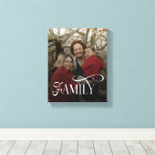 Moderne Scriptie Familie Aangepaste Foto Naam Canvas Afdruk (Insitu (Houten vloer))