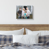 Moderne Scriptie Familie Aangepaste Foto Naam Canvas Afdruk (Insitu (Slaapkamer))