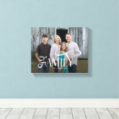 Moderne Scriptie Familie Aangepaste Foto Naam Canvas Afdruk (Insitu (Houten vloer))