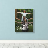 Moderne Scriptie Familie Aangepaste Foto Naam Canvas Afdruk (Insitu (Houten vloer))