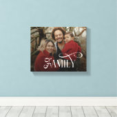 Moderne Scriptie Familie Aangepaste Foto Naam Canvas Afdruk (Insitu (Houten vloer))